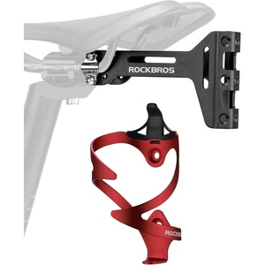 image:imageROCKBROS Bike Saddle Cage Converter amp Water Bottle Cages Combo  Adjustable Angle Aluminum Alloy Lightweight Suitable for Road Bike MTBWater Bottle Holder and Saddle Mount Adapter Combo1 Converter and 1 Red Bottle Cage