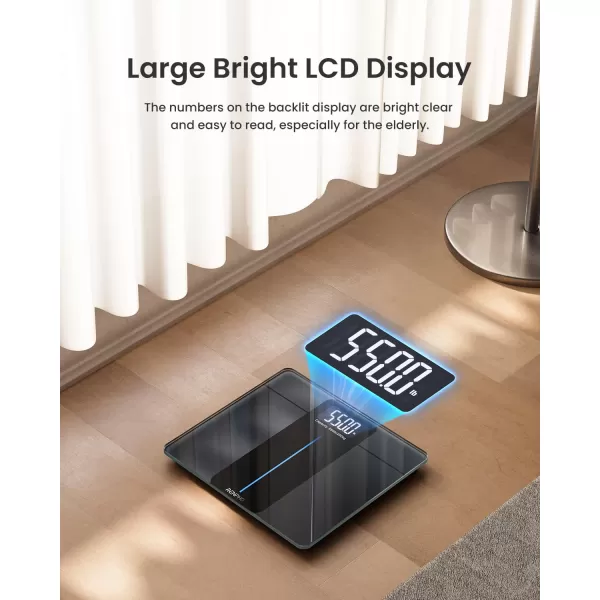 RENPHO 550lb Scale for Body Weight Digital Bathroom Scale with Large LED Display Body Scale with ExtraHigh Capacity Weighing Machine with Big Platform Most Accurate to 005lb 13x118in Core 1L