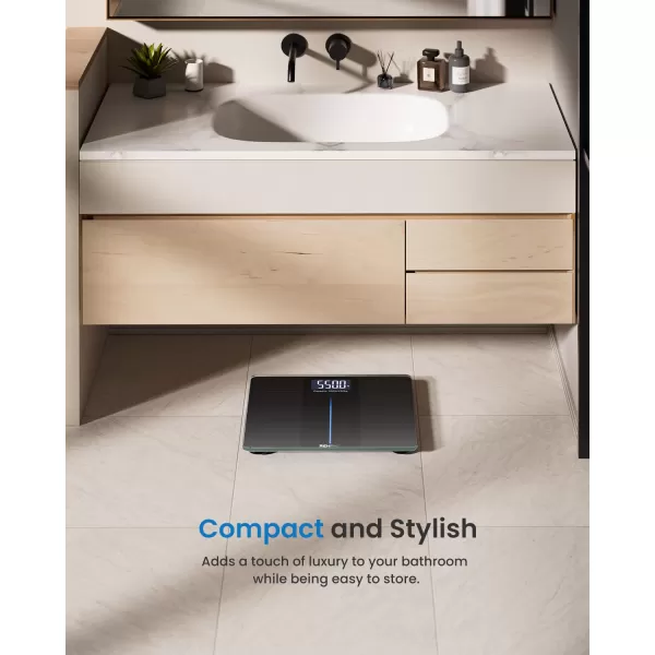 RENPHO 550lb Scale for Body Weight Digital Bathroom Scale with Large LED Display Body Scale with ExtraHigh Capacity Weighing Machine with Big Platform Most Accurate to 005lb 13x118in Core 1L