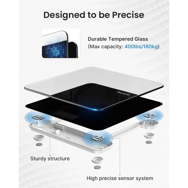 RENPHO Digital Bathroom Scale Highly Accurate Core 1S Body Weight Scale with Lighted LED Display Round Corner Design11quot280mmBlack