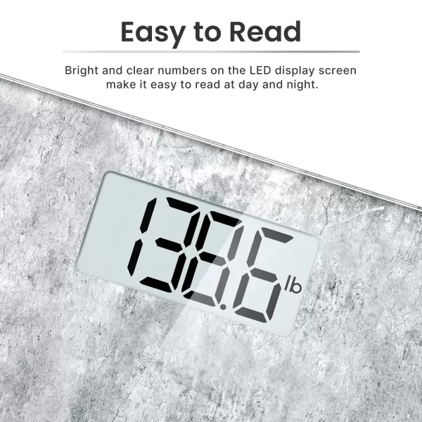RENPHO Digital Bathroom Scale Highly Accurate Core 1S Body Weight Scale with Lighted LED Display Round Corner Design11quot280mmCement
