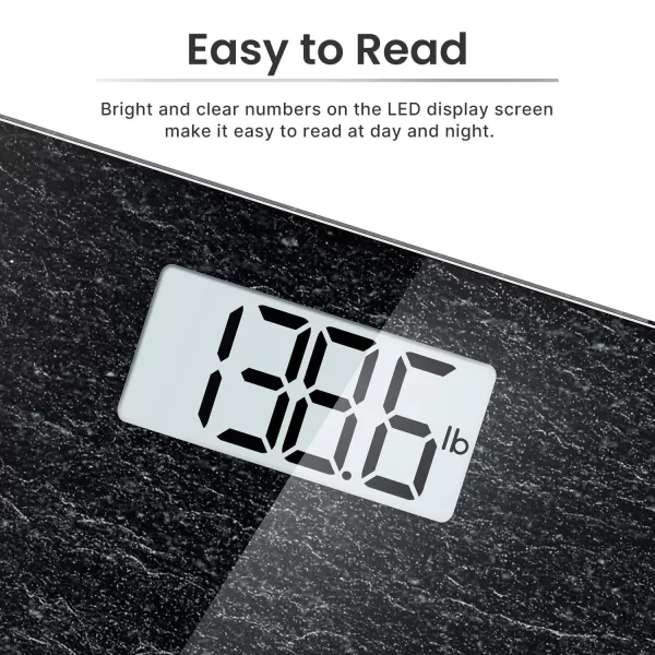 RENPHO Digital Bathroom Scale Highly Accurate Core 1S Body Weight Scale with Lighted LED Display Round Corner Design11quot280mmMarble