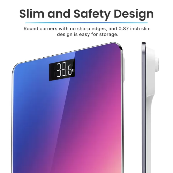 RENPHO Digital Bathroom Scale Highly Accurate Core 1S Body Weight Scale with Lighted LED Display Round Corner Design11quot280mmRed