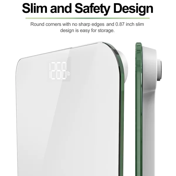 RENPHO Digital Bathroom Scale Highly Accurate Core 1S Body Weight Scale with Lighted LED Display Round Corner Design11quot280mmWhite