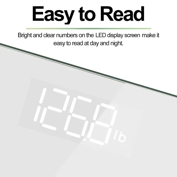 RENPHO Digital Bathroom Scale Highly Accurate Core 1S Body Weight Scale with Lighted LED Display Round Corner Design11quot280mmWhite