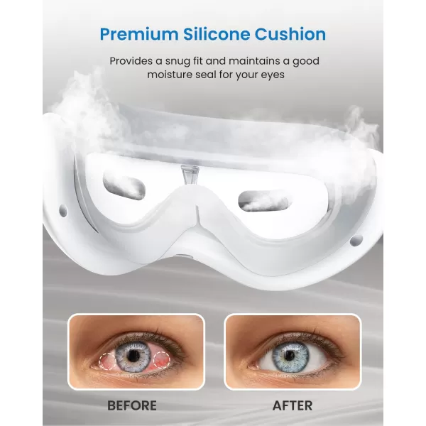 RENPHO Eyespa Mist Mask FSAHSA Eligible Heated Steam Eye Mask for Dry Eyes Eye Compress Moist Heat Eye Care Device with Bluetooth Music Ideal Relief Tired Eyes Gift for Teens WomenMenWhite
