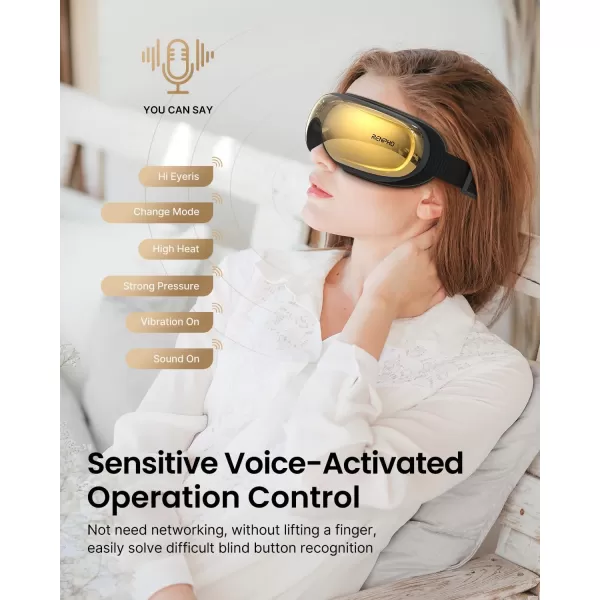 RENPHO FSAHSA Eligible Eye Massager with Heat and CoolingEyeris 3 Voice Controlled Eye Massager Heated Eye Mask with DIY Massage SettingMusic Eye Care Devices for RelaxGift for MenWomenGold
