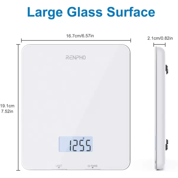 RENPHO Food Scale Kitchen Scale for Grams and Ounces Smart Gram Scale with Nutritional Calculator Digital Food Weight Scale with App for Macro Keto Weight Loss White 11lb5kgWhite