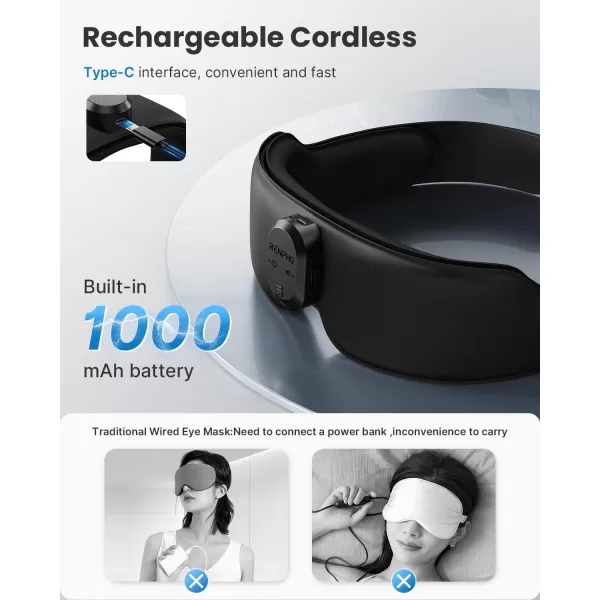 RENPHO Heated Sleep Mask with Bluetooth Headphone3D Electric Cordless Aroma Eye Mask for Side Sleepers Warm Compress Eye Mask for Relaxation ampamp Meditation Ideal Gifts