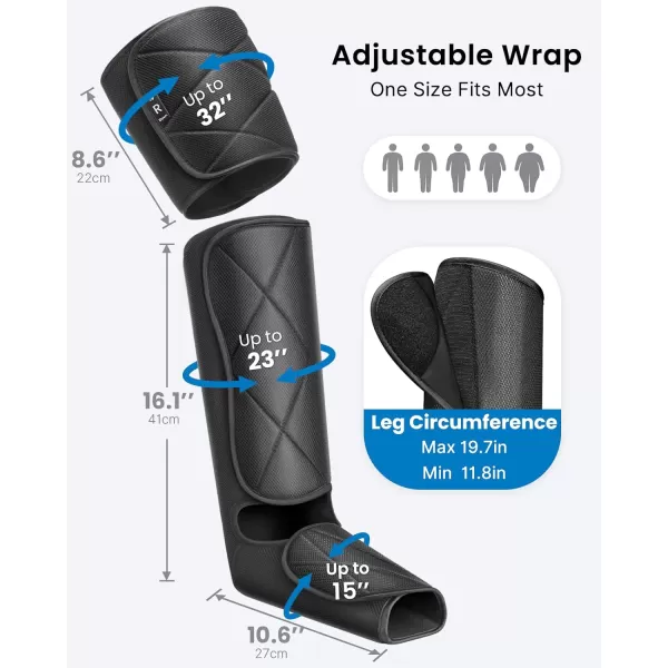 RENPHO Leg Massager FSA HSA Eligible Air Compression Massager for Circulation Pain Relief Effective for Father Mother Reduce SwellingGreyBlack