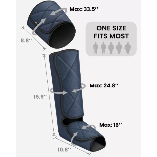 RENPHO Leg Massager FSA HSA Eligible Air Compression Massager for Circulation Pain Relief Effective for Father Mother Reduce SwellingGreyBlue