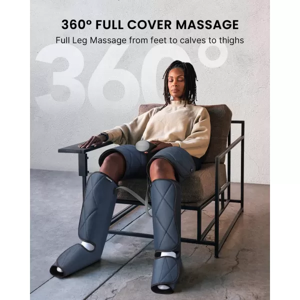 RENPHO Leg Massager FSA HSA Eligible Air Compression Massager for Circulation Pain Relief Effective for Father Mother Reduce SwellingGreyBlue