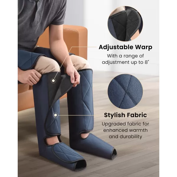 RENPHO Leg Massager FSA HSA Eligible Air Compression Massager for Circulation Pain Relief Effective for Father Mother Reduce SwellingGreyBlue