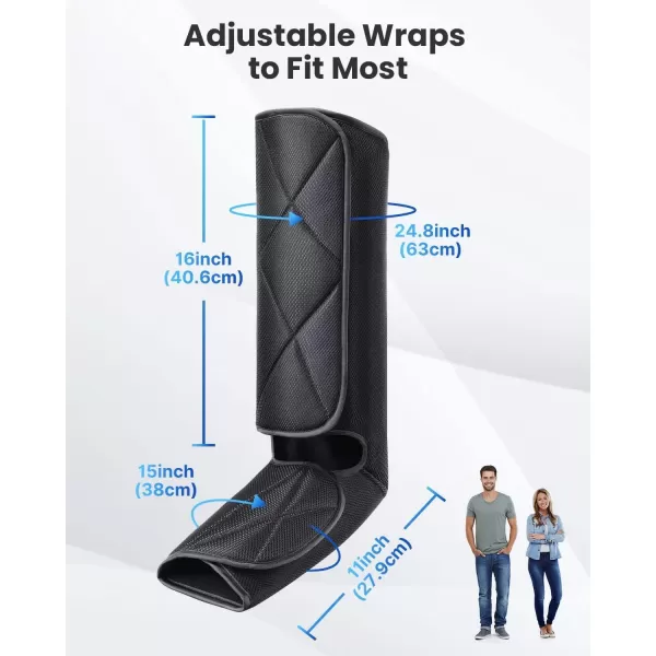 RENPHO Leg Massager for Circulation and Pain Relief Calf Compression Massager Effective for Fathers Mothers Relaxation Muscles and Reduce SwellingGreyBlack