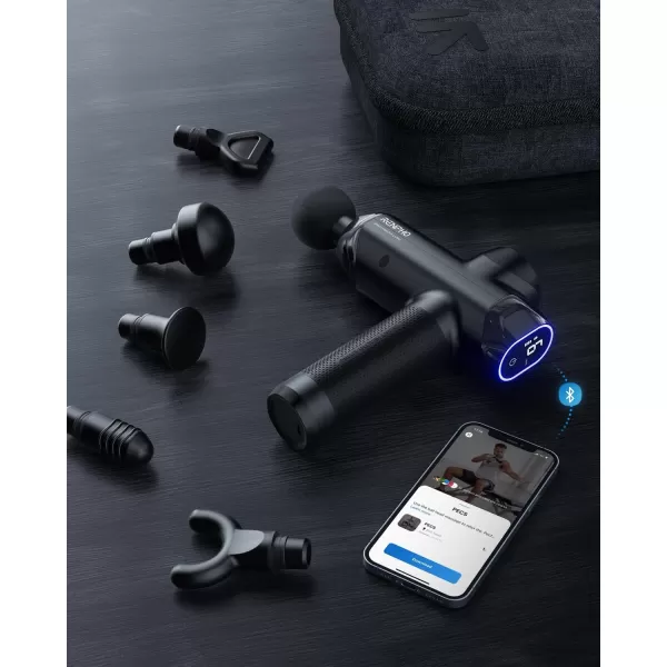 RENPHO Massage Gun Deep Tissue FSA HSA Eligible Percussion Muscle Massage Gun Bluetooth for Athletes Portable Electric Handheld Massager Gun LED Touch DisplayPower