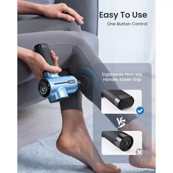 RENPHO Massage Gun Deep Tissue Muscle Percussion Massage Gun FSA and HSA Eligible Powerful Portable Back Massager Gun for Athletes Handheld Back Massagers Carry Case ActiveBlue