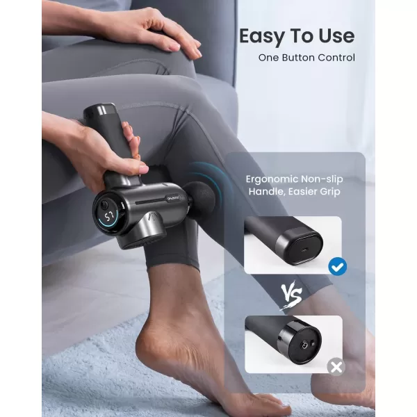 RENPHO Massage Gun Deep Tissue Muscle Percussion Massage Gun FSA and HSA Eligible Powerful Portable Back Massager Gun for Athletes Handheld Back Massagers Carry Case ActiveBlack
