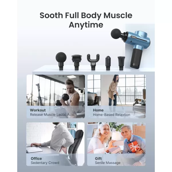 RENPHO Massage Gun Deep Tissue Muscle Percussion Massage Gun FSA and HSA Eligible Powerful Portable Back Massager Gun for Athletes Handheld Back Massagers Carry Case ActiveBlue