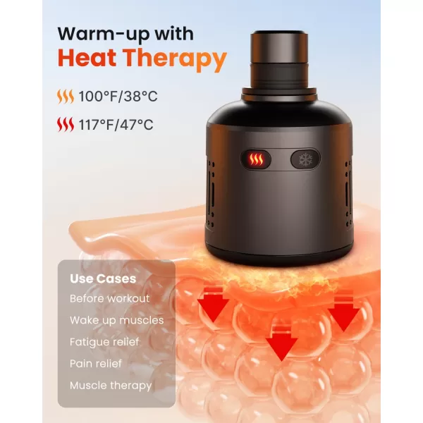 RENPHO Massage Gun Head with Heat and Cool Percussion Muscle Massager Gun Head for Deep Tissue Muscle Massage Portable Rechargeable Handheld Massage Gun Attachments Heated Massage Gun Head