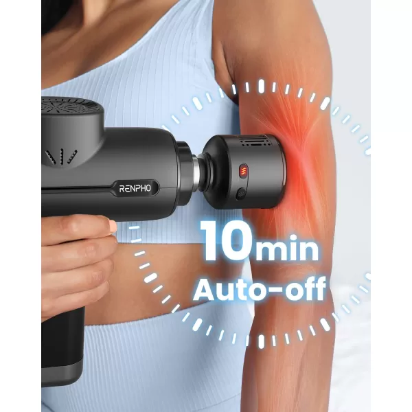 RENPHO Massage Gun Head with Heat and Cool Percussion Muscle Massager Gun Head for Deep Tissue Muscle Massage Portable Rechargeable Handheld Massage Gun Attachments Heated Massage Gun Head