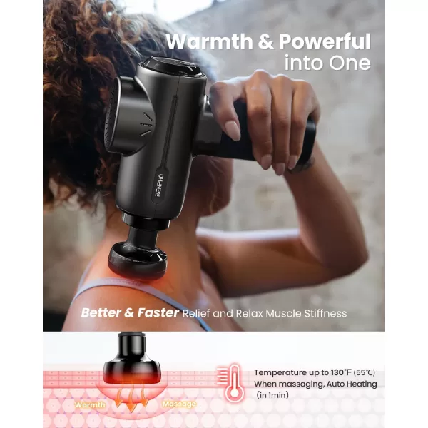 RENPHO Massage Gun with Heat FSA and HSA Eligible Percussion Muscle Deep Tissue Massage Gun Portable with Bluetooth Electric Handheld Massager Gun Active ThermalAvtive Thermal