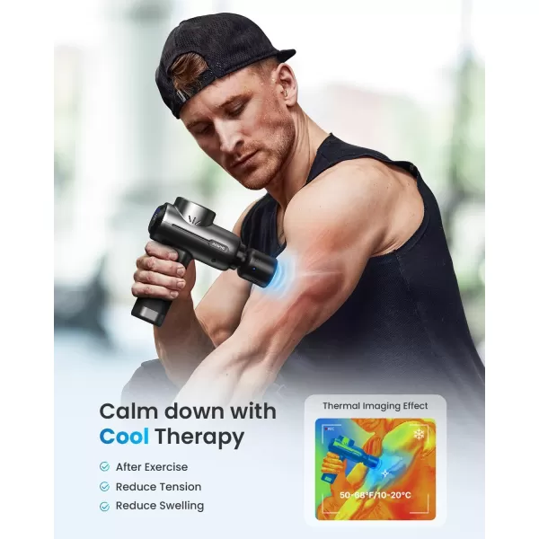 RENPHO Massage Gun with Heat FSA and HSA Eligible Percussion Muscle Deep Tissue Massage Gun Portable with Bluetooth Electric Handheld Massager Gun Active ThermalActive Thermacool