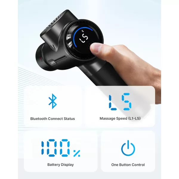 RENPHO Massage Gun with Heat FSA and HSA Eligible Percussion Muscle Deep Tissue Massage Gun Portable with Bluetooth Electric Handheld Massager Gun Active ThermalActive Thermacool