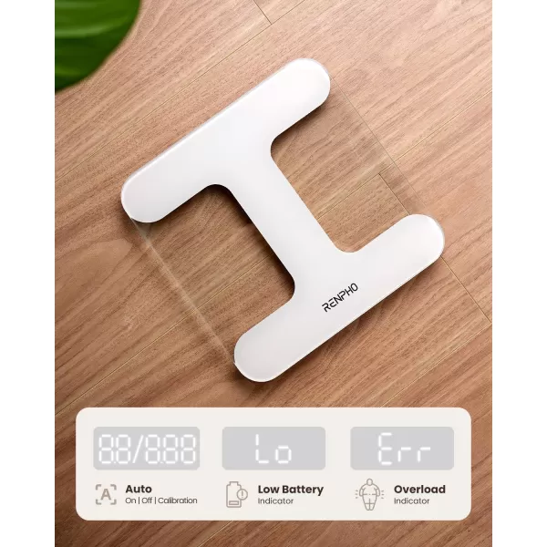 RENPHO Scale for Body Weight Bathroom Scales for Weight Weighing Machine with LED Display Highly Accurate to 01lb Upgraded Batteries Included 400 lbs180kg Capacity White Core TSWhite
