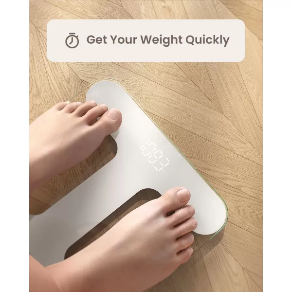 RENPHO Scale for Body Weight Bathroom Scales for Weight Weighing Machine with LED Display Highly Accurate to 01lb Upgraded Batteries Included 400 lbs180kg Capacity White Core TSWhite
