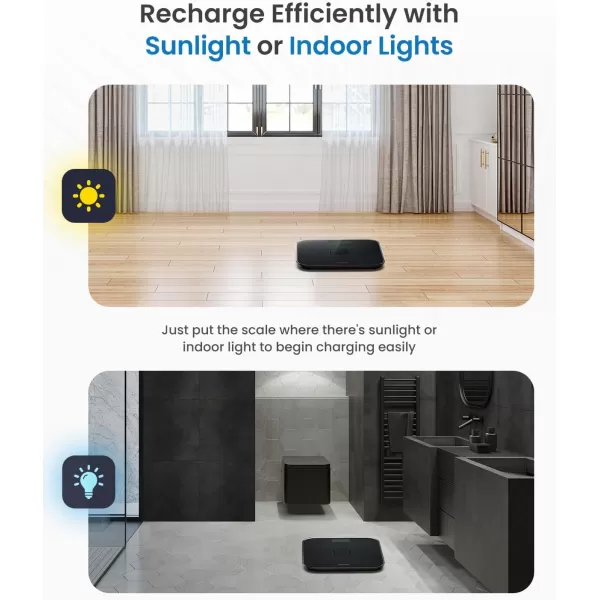 RENPHO Scale for Body Weight ampamp Smart Tape Measure NonBluetooth SolarPowered Digital Bathroom Scale Charged by SunlightIndoor Lights Body Measuring Tape for Weight Loss 60in 150cm
