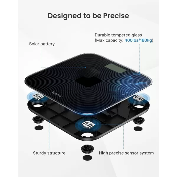 RENPHO Scale for Body Weight ampamp Smart Tape Measure NonBluetooth SolarPowered Digital Bathroom Scale Charged by SunlightIndoor Lights Body Measuring Tape for Weight Loss 60in 150cm