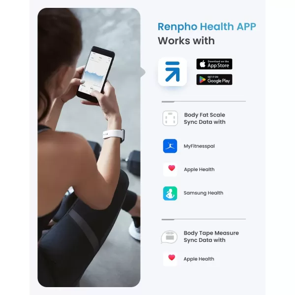 RENPHO Scale for Body Weight and Fat Percentage No Battery Replacement Solar Power Digital Bathroom Smart Scale Bluetooth Body Fat Scale Body Composition Monitor with App 400lbsElisScale and Tape Measure