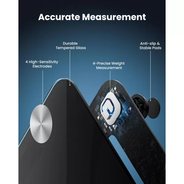 RENPHO Scale for Body Weight and Fat Percentage No Battery Replacement Solar Power Digital Bathroom Smart Scale Bluetooth Body Fat Scale Body Composition Monitor with App 400lbsElisGreyBlack
