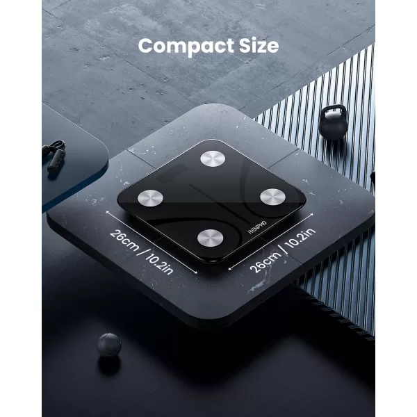 RENPHO Scale for Body Weight and Fat Percentage No Battery Replacement Solar Power Digital Bathroom Smart Scale Bluetooth Body Fat Scale Body Composition Monitor with App 400lbsElisGreyBlack
