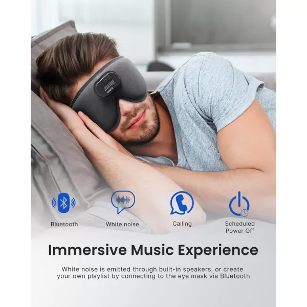RENPHO Sleep Headphones 2024 New Ultra Soft Sleep Mask with 52 Bluetooth HD Headphones 3D Blackout Wireless Headband Eye Mask for Sleeping Earbuds Earphones for Side Sleeper Men Women TravelGray