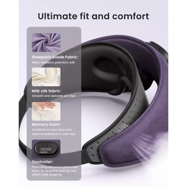 RENPHO Sleep Headphones 2024 New Ultra Soft Sleep Mask with 52 Bluetooth HD Headphones 3D Blackout Wireless Headband Eye Mask for Sleeping Earbuds Earphones for Side Sleeper Men Women TravelPurple