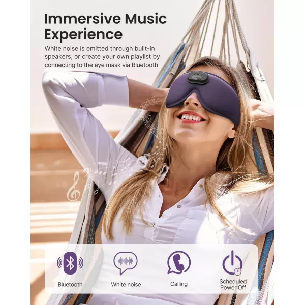 RENPHO Sleep Headphones 2024 New Ultra Soft Sleep Mask with 52 Bluetooth HD Headphones 3D Blackout Wireless Headband Eye Mask for Sleeping Earbuds Earphones for Side Sleeper Men Women TravelPurple