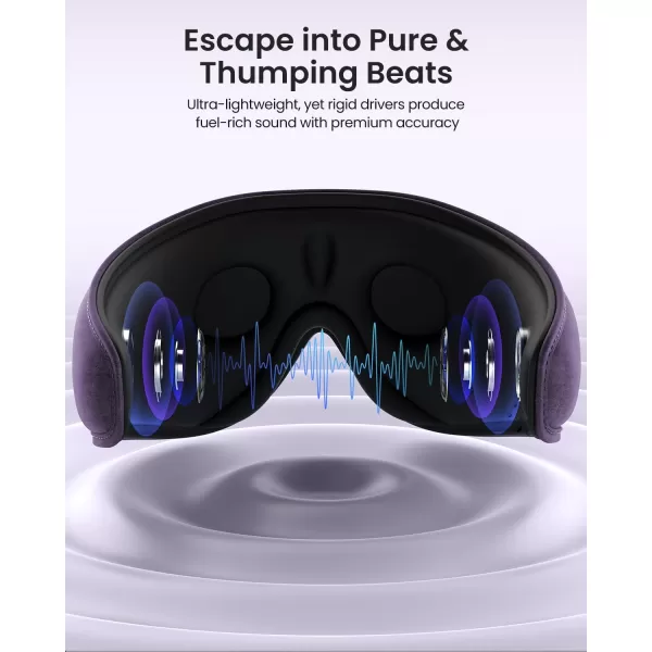 RENPHO Sleep Headphones 2024 New Ultra Soft Sleep Mask with 52 Bluetooth HD Headphones 3D Blackout Wireless Headband Eye Mask for Sleeping Earbuds Earphones for Side Sleeper Men Women TravelPurple