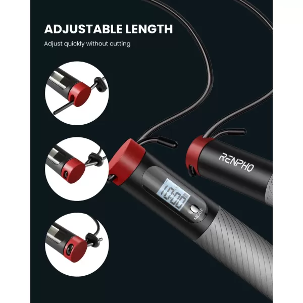 RENPHO Smart Cordless Jump Rope  APP Data Storage ampamp Tracking ampamp Analysis Weighted Jump Rope for Women Jump Ropes for Fitness with Counter Smart Ropeless Jump Rope for Women MenBGrey cordless ball 1 pack  Steel wire rope 1 pc