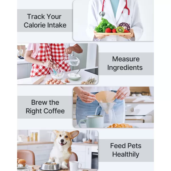 RENPHO Smart Food Scale Digital Kitchen Scale for Food Ounces and Grams Coffee Weight Scale with Nutritional Calculator APP for Keto Macro Calorie Weight Loss Precise Graduation Stainless Steel