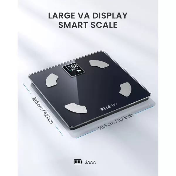 RENPHO Smart Scale Digital Bathroom Scale for Weight Scale with BMI Body Fat Muscle Mass Body Composition Analysis Highly Accurate Bluetooth Scale with APP 400lbs WhiteElis 1112