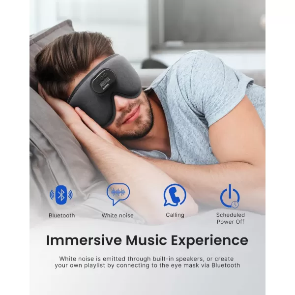 Sleep Headphones Sleep Mask with Bluetooth Headphones RENPHO Ultra Soft 3D Blackout Wireless Sleeping Mask for Side Sleepers Comfort Night Eye Mask White Noise Eye Mask Brithday Gift