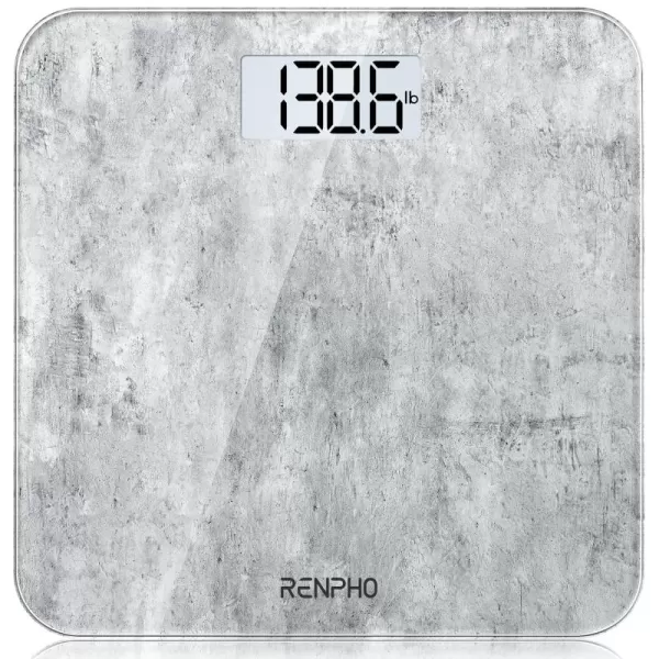 RENPHO Digital Bathroom Scale Highly Accurate Core 1S Body Weight Scale with Lighted LED Display Round Corner Design11quot280mmCement