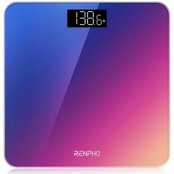 RENPHO Digital Bathroom Scale Highly Accurate Core 1S Body Weight Scale with Lighted LED Display Round Corner Design11quot280mmRed