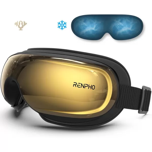 RENPHO FSAHSA Eligible Eye Massager with Heat and CoolingEyeris 3 Voice Controlled Eye Massager Heated Eye Mask with DIY Massage SettingMusic Eye Care Devices for RelaxGift for MenWomenGold