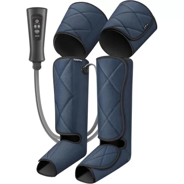 RENPHO Leg Massager FSA HSA Eligible Air Compression Massager for Circulation Pain Relief Effective for Father Mother Reduce SwellingGreyBlue