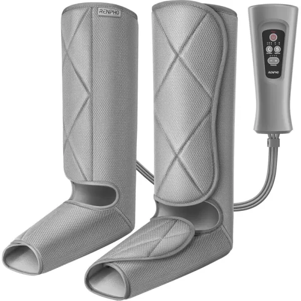 RENPHO Leg Massager for Circulation and Pain Relief Calf Compression Massager Effective for Fathers Mothers Relaxation Muscles and Reduce SwellingGreyGray