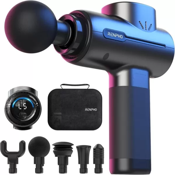 RENPHO Massage Gun Deep Tissue Muscle Percussion Massage Gun FSA and HSA Eligible Powerful Portable Back Massager Gun for Athletes Handheld Back Massagers Carry Case ActiveBlack