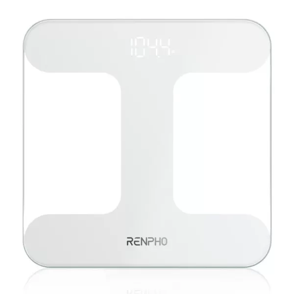 RENPHO Scale for Body Weight Bathroom Scales for Weight Weighing Machine with LED Display Highly Accurate to 01lb Upgraded Batteries Included 400 lbs180kg Capacity White Core TSWhite