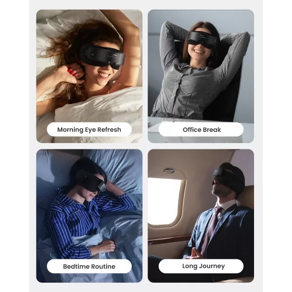 Eye Massager FSA HSA RENPHO Eyeris Shift Eye Massager Mask for Migraine with Heat ampamp Bluetooth Sleep Mask Temple Massager for Eye Strain Relief Music Eye Relaxation Birthday Gifts for Women MenBlack